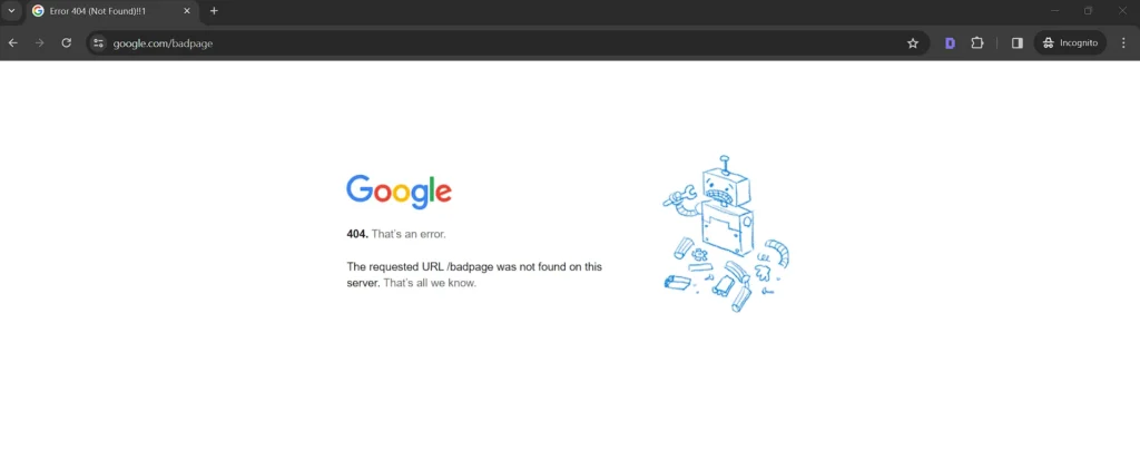 404 error