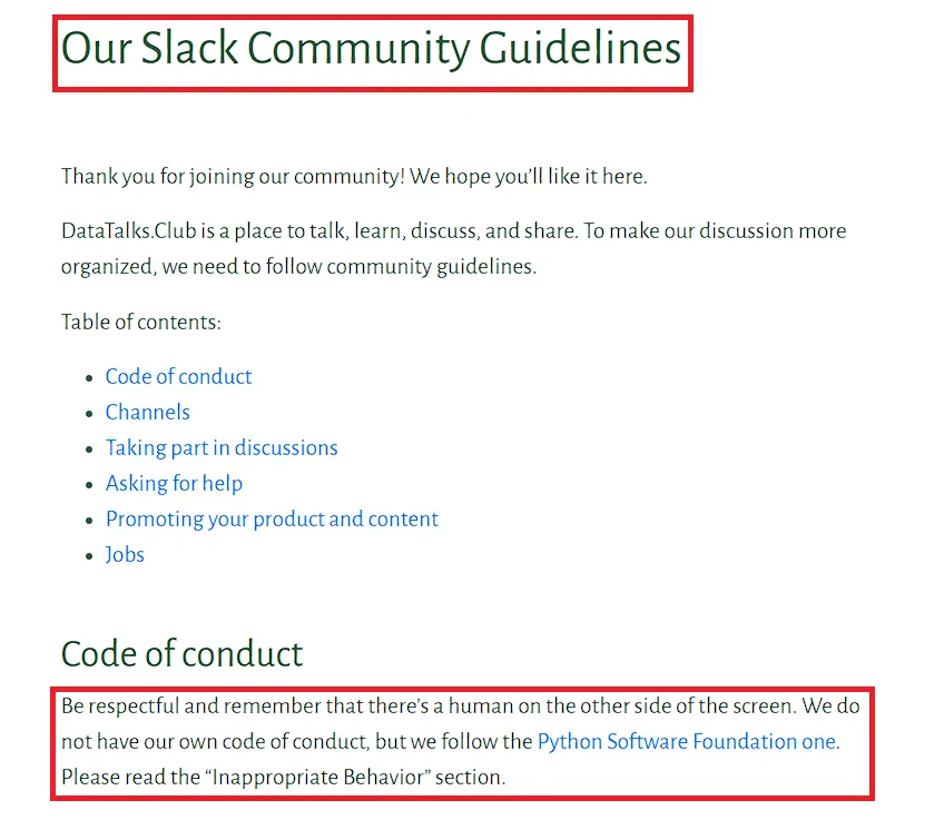 community guidelines