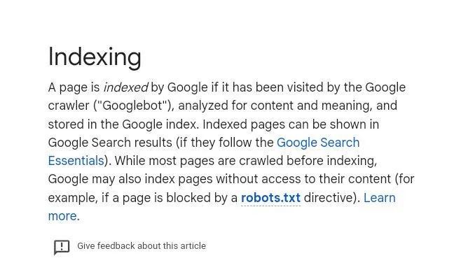 indexing