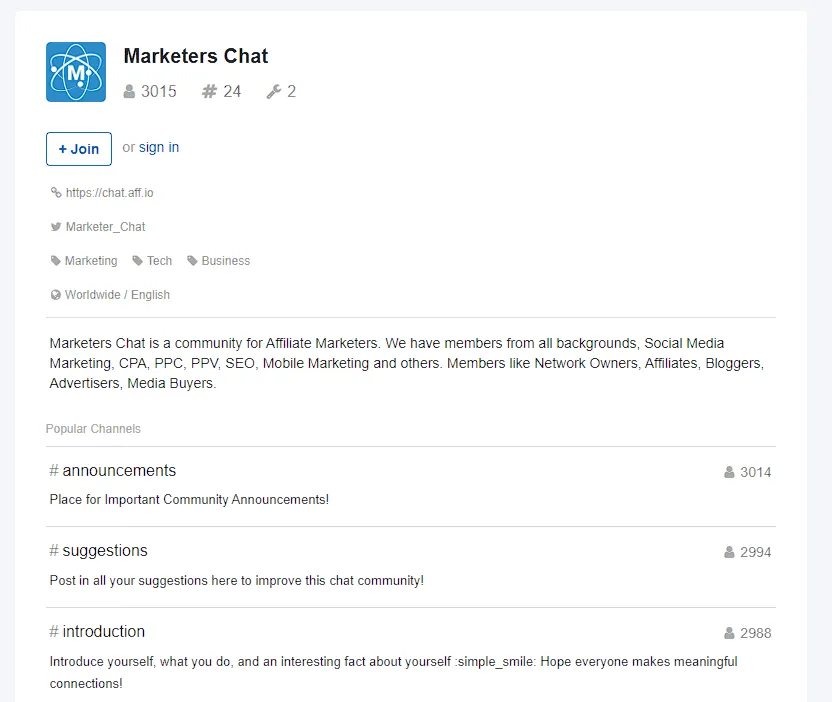 marketers chat
