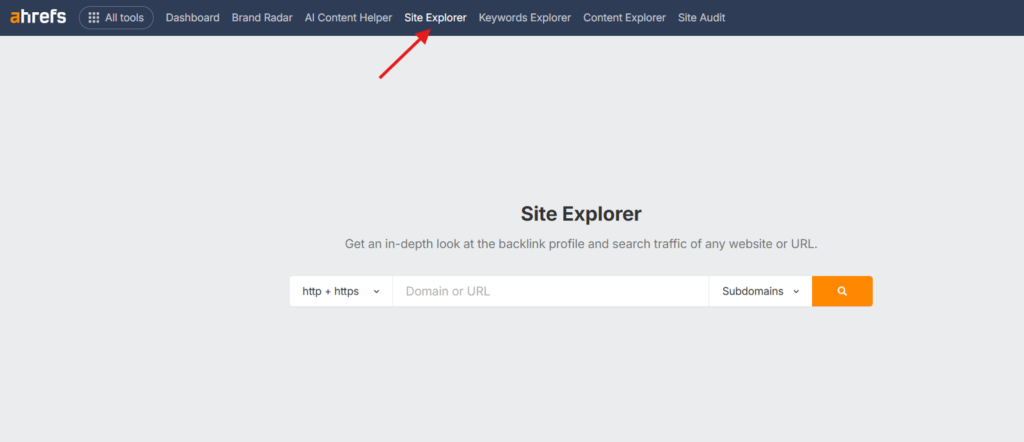 ahref site explore