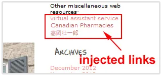 Injected links
