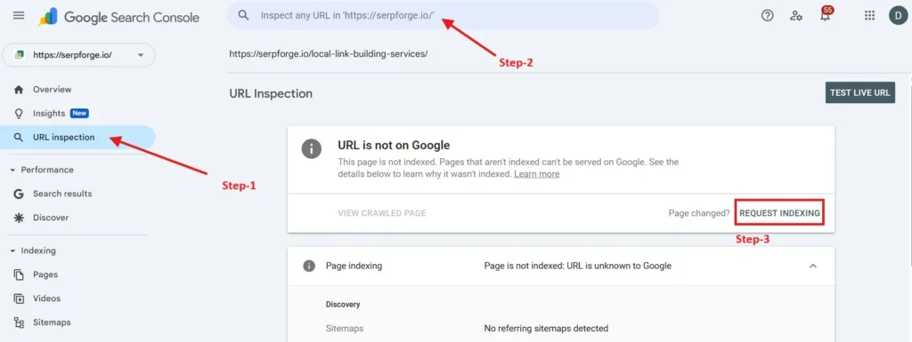 Submit backlinks manually
