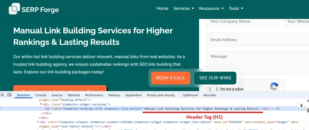 Header tag