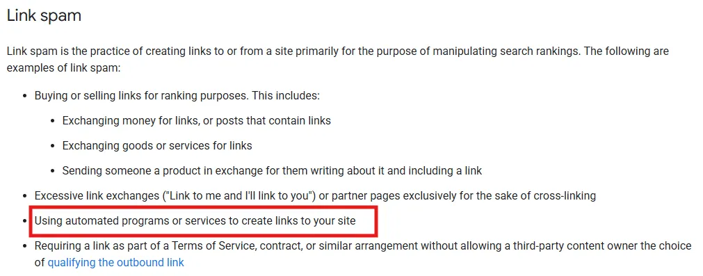automated link spam