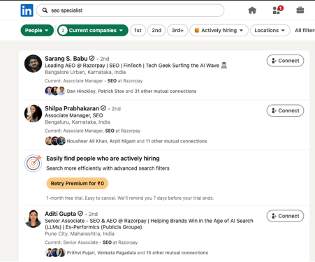 LinkedIN: Find the right contact person