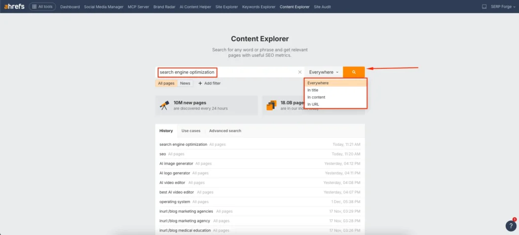 Content Explorer
