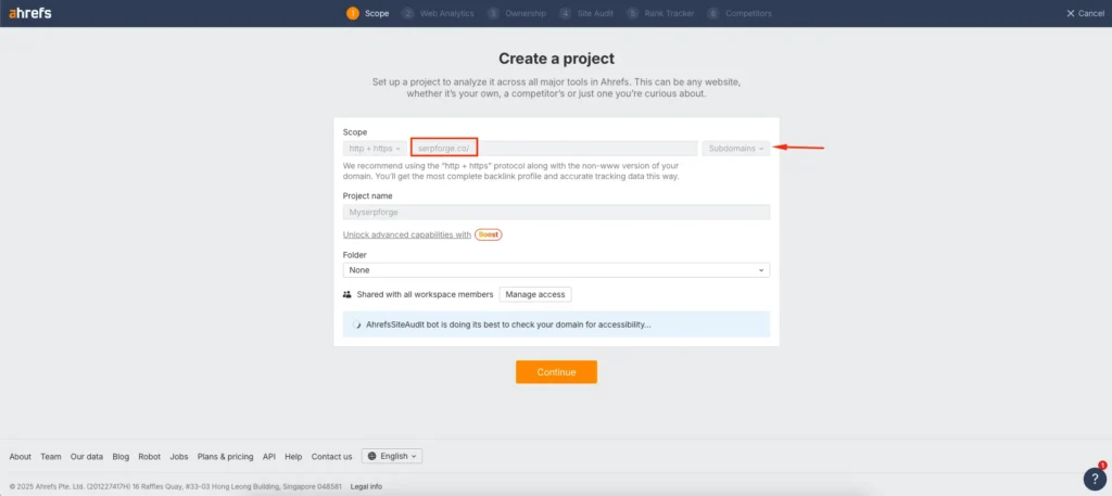 Domain and Project Details
