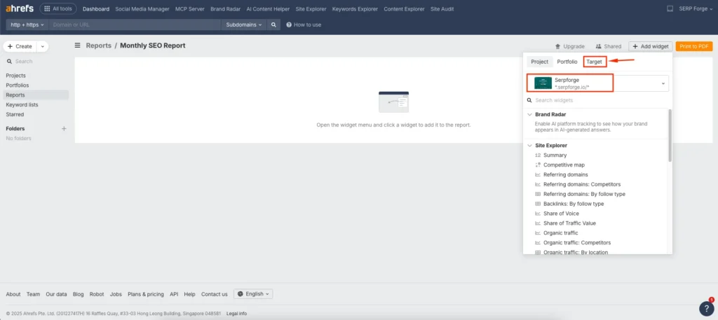 Target URL