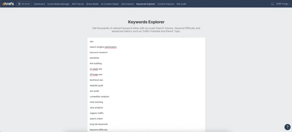 Keywords Explorer