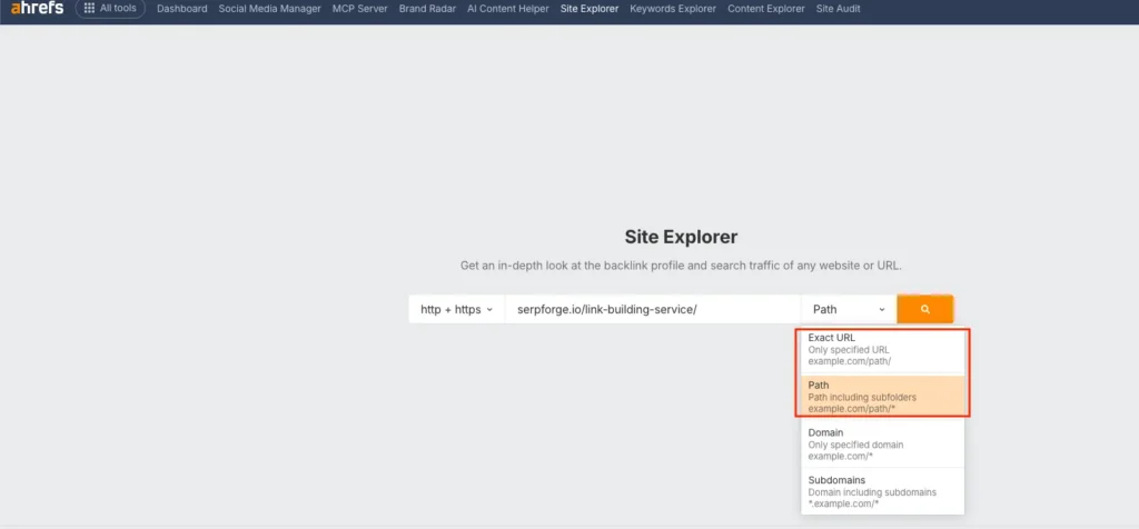 Site Explorer