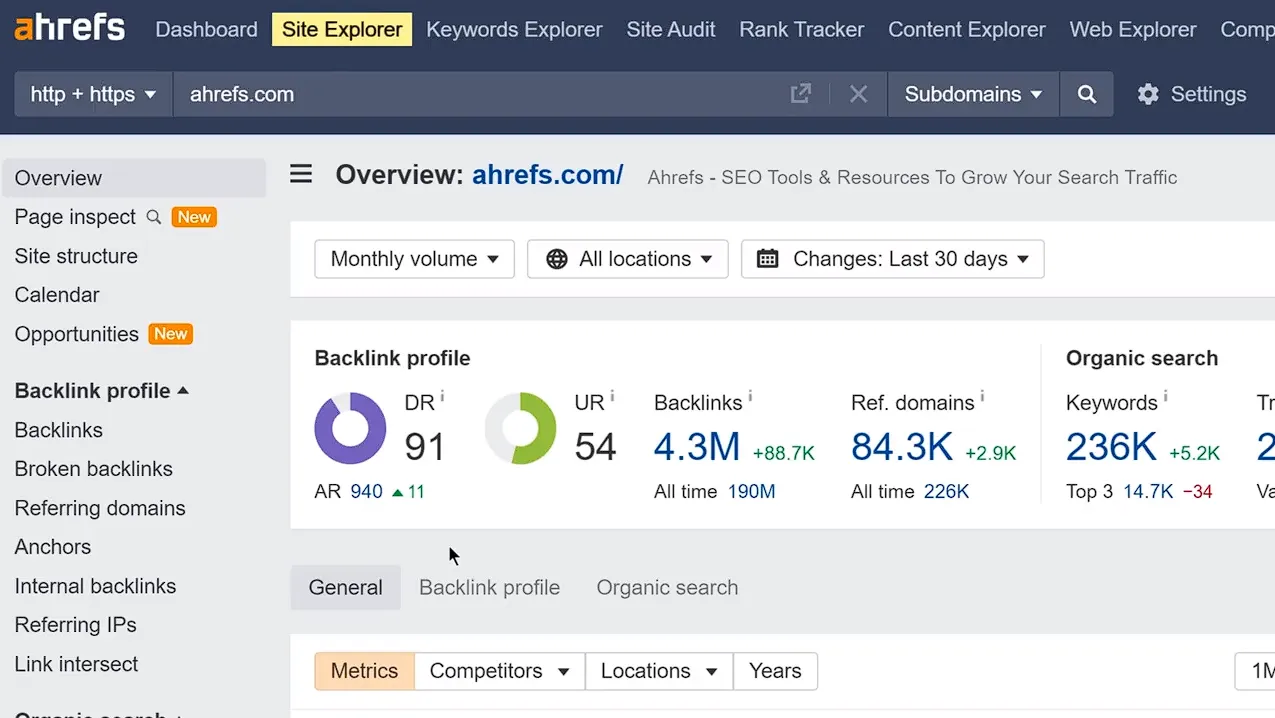 ahrefs site explorer